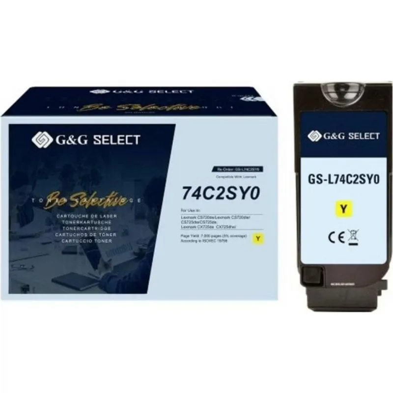 Toner Compatibile G&G Giallo Lexmark 7000 Pagine - immagine 1
