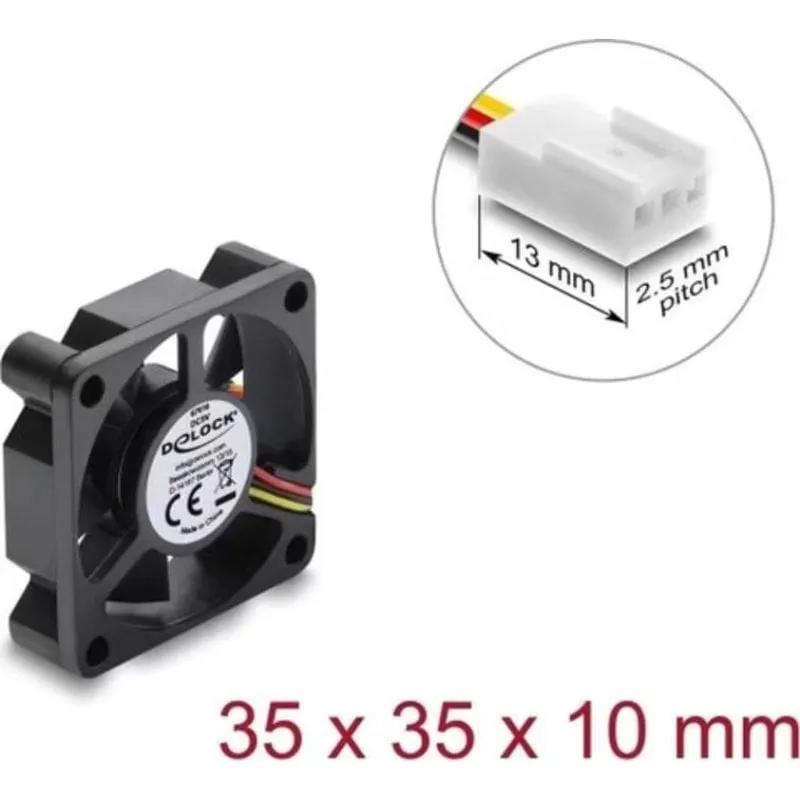 Raffreddamento Aria Delock 5 V 35x35x10 mm Ventola Compatta Nera - immagine 1