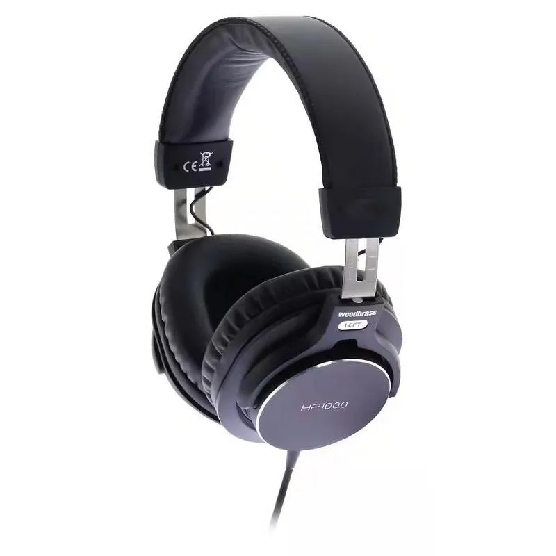 Cuffie Woodbrass HP1000 con cavo Jack 3,5 mm chiuse per studio nere - immagine 1