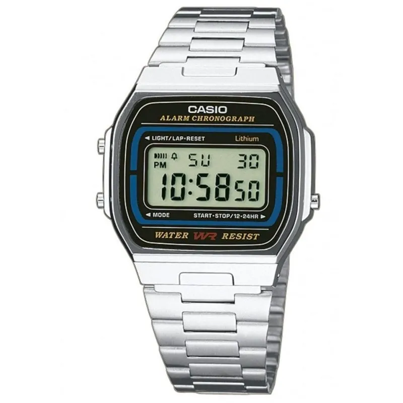 Sveglia Casio A164WA-1VES Digitale Retrò Acciaio Inox - immagine 1