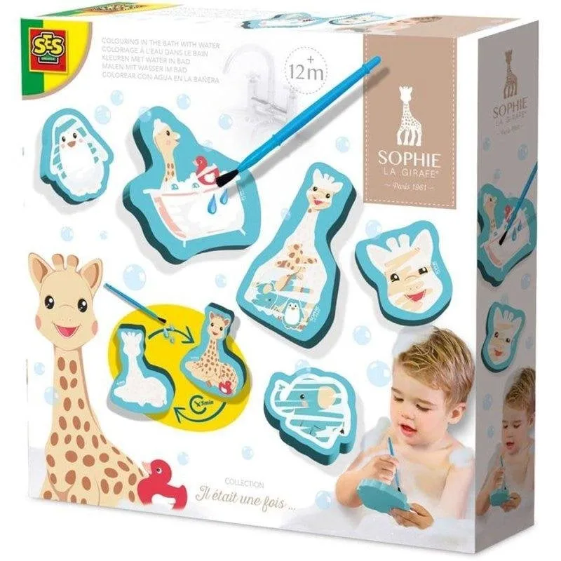 Set da bagno SES Creative Sophie La Girafe 4 pezzi con pennello blu - immagine 1