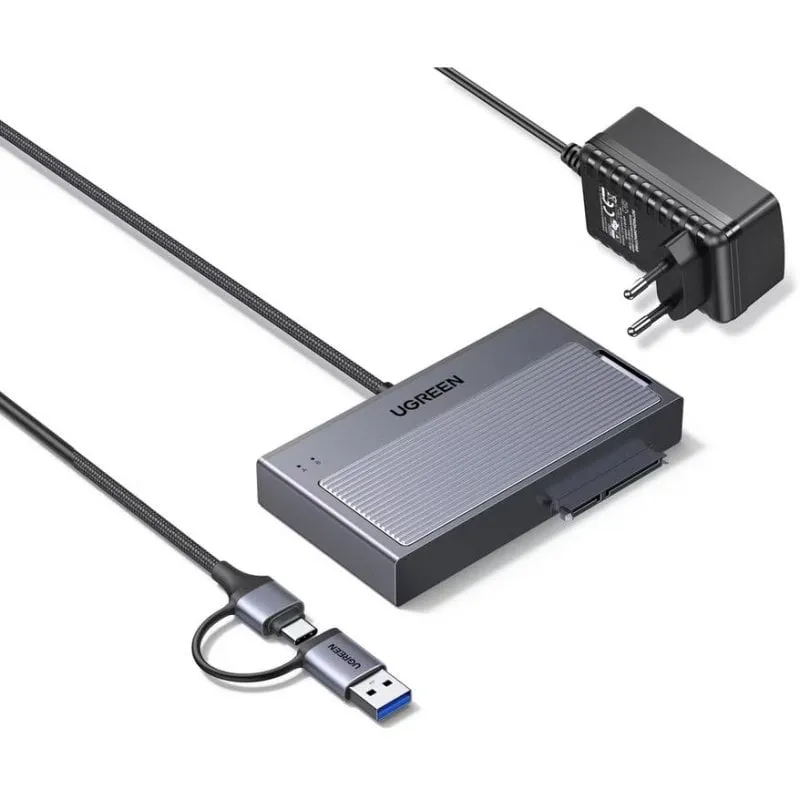 Custodia SSD Ugreen 2 in 1 M.2 + SATA Adattatore USB Magnetico Grigio Scuro - immagine 1
