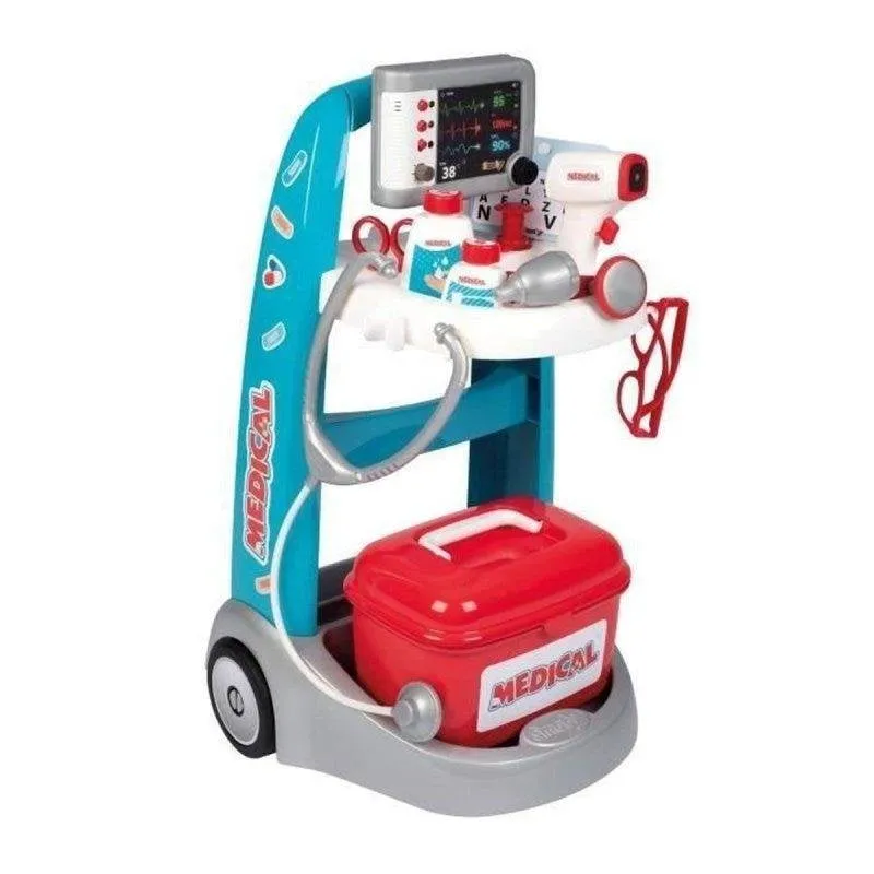 Carrello Medico Elettronico Smoby con Luci e Suoni, 25 Pezzi, 3-6 Anni - immagine 1
