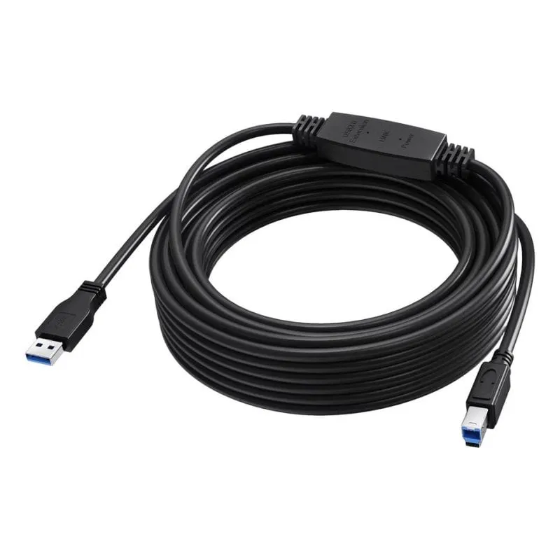 Cavo USB Vision 10 m USB C a USB B 3.2 Gen 1 Nero - immagine 1