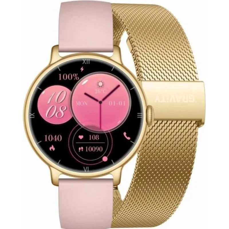 Gravity GT33-1 Bluetooth GPS 41mm Oro Cinturino Milanaise IP68 Misuratore Pressione - immagine 1