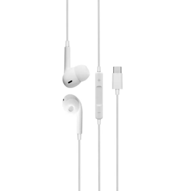Auricolari DCU Advance Tecnologic con cavo USB-C per musica colore bianco - immagine 1