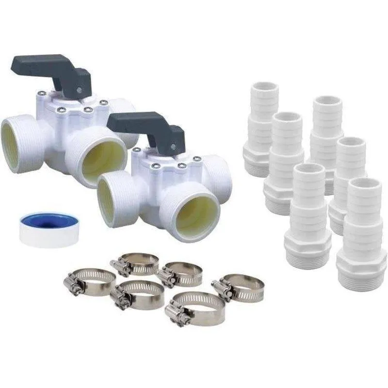 Kit By-pass PVC Ubbink Heatermax Compact 2 Valvole 3 Vie Adattatori 32-38 mm - immagine 1