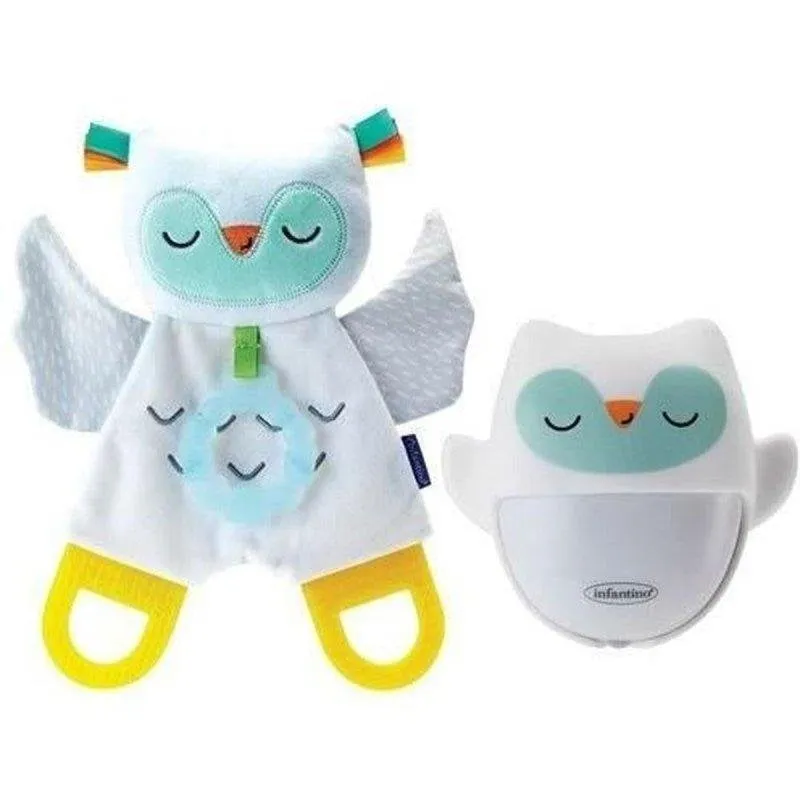 Infantino 302036 Set Bambino Gufo: Luce Notte Ricaricabile e Peluche Luminescente - immagine 1