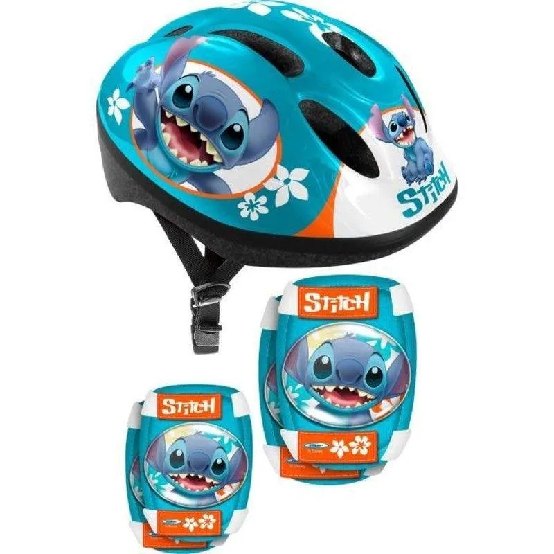 Kit casco e protezioni Disney Stitch regolabile 50-56 cm - immagine 1