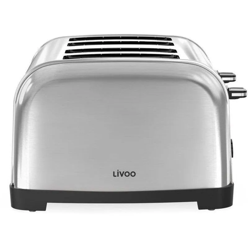 Tostapane Livoo DOD197 4 fessure larghe 3 cm 1700 W 7 livelli 2 termostati Scongelamento Riscaldamento Grigio - immagine 1