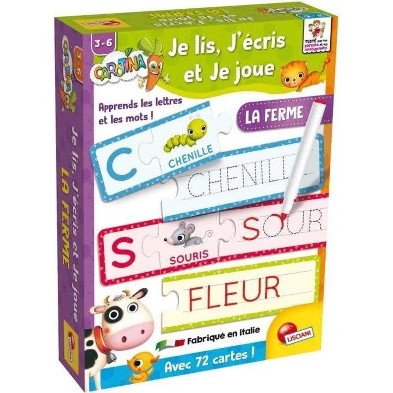 Gioco Educativo Lisciani Carotina La Ferme 72 Schede Puzzle 3-6 Anni - immagine 1
