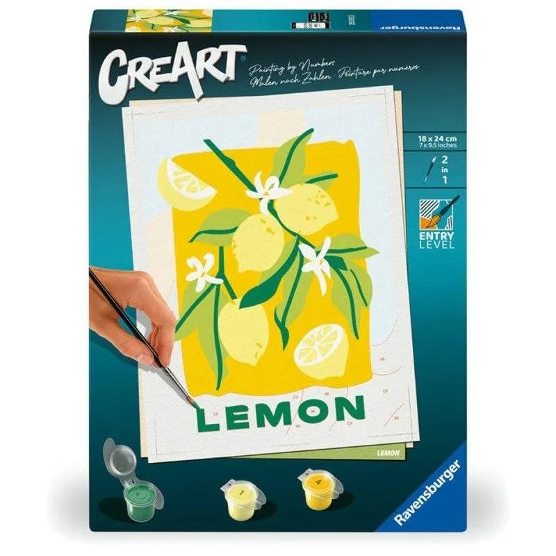 Kit Dipinti a Numeri Ravensburger CreArt Lemon 18 x 24 cm Livello Princianti - immagine 1