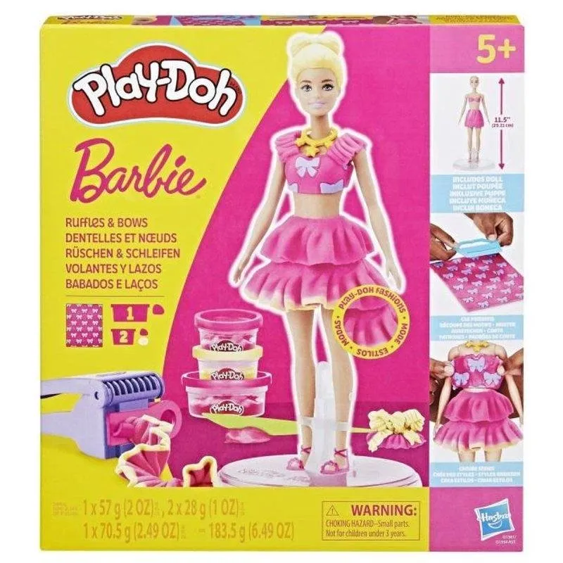 Kit creativo Play-Doh Barbie Ruffles And Bows con bambola e accessori - immagine 1