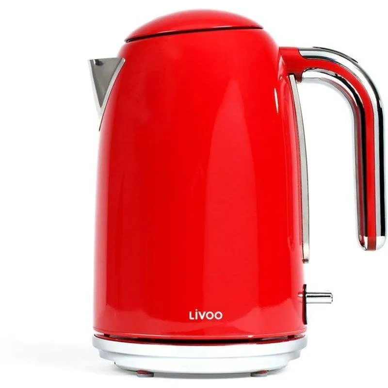 Bollitore Elettrico Livoo Dod180r 1,7 L Rosso Resistenza Nascosta Base 360° Filtro Anticalcare - immagine 1