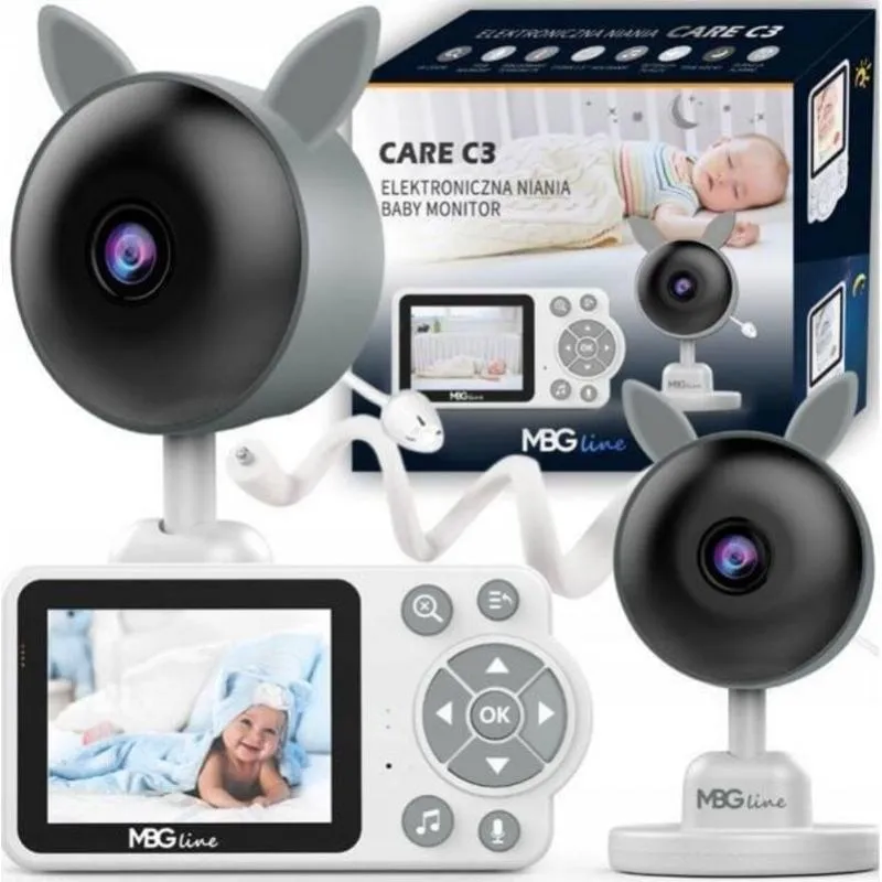 Babysitter Mbg Line C3 Camera 480p Visione Notturna Display LCD 2,8" - immagine 1