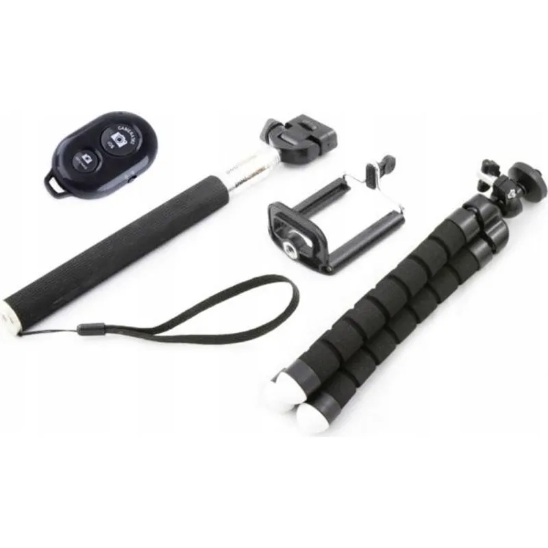 Selfie Stick Xrec 4 in 1 con Treppiede Flessibile e Telecomando Bluetooth - immagine 1