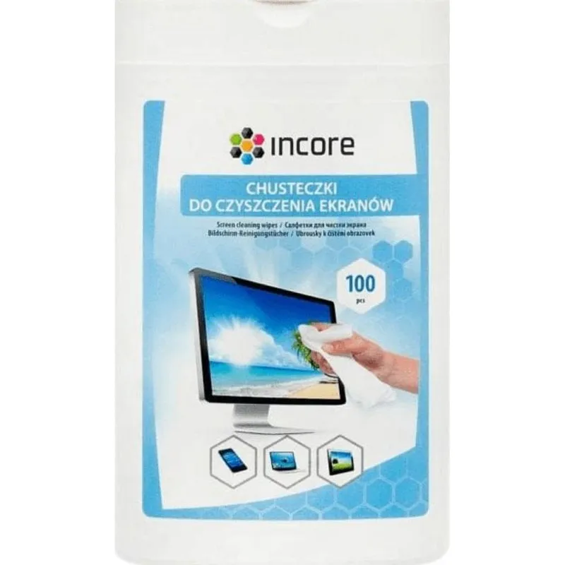 Salviette umide Incore ISC1515 per pulizia schermi TFT/LCD 100 pezzi - immagine 1