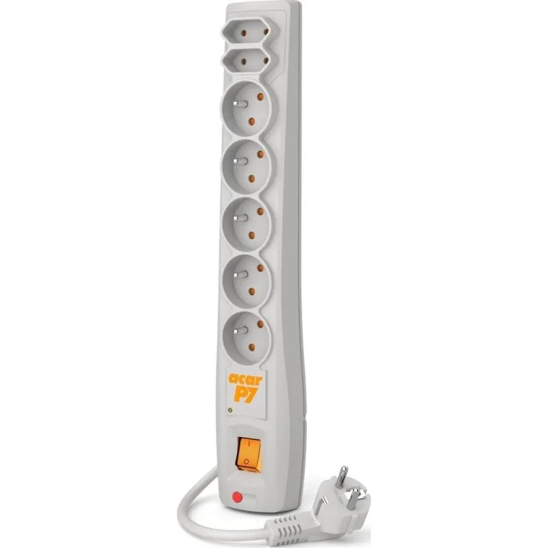 Multipresa Acar P7 7 prese con protezione da sovratensioni e Children Protect - immagine 1