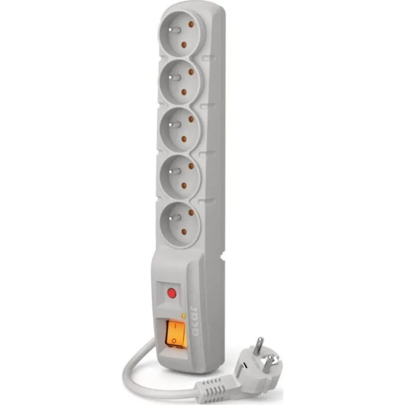 Multipresa Acar F5 5 prese con protezione da sovratensioni e Children Protect - immagine 1
