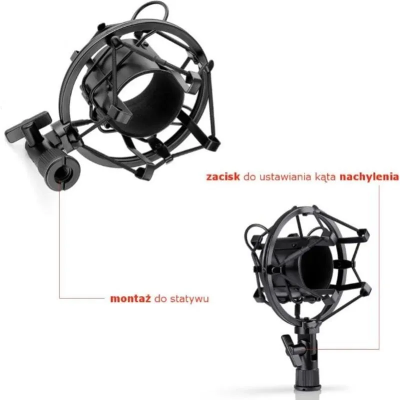Microfono Mozos SHM1 antivibrazione metallico con adattatore universale - immagine 1