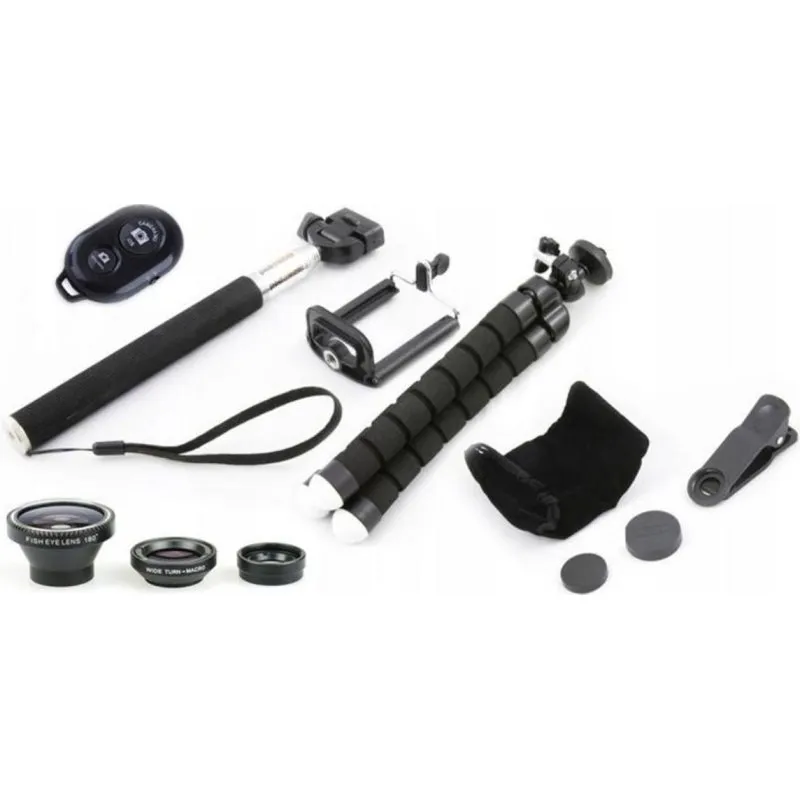 Kit Selfie Xrec 5 in 1 con Treppiede Flessibile e Lenti - immagine 1