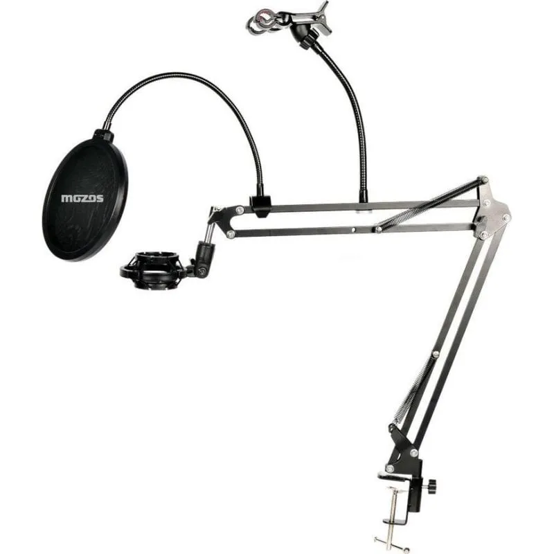 Microfono Mozos MKIT-DESK con braccio, filtro antipop e supporto mobile - immagine 1