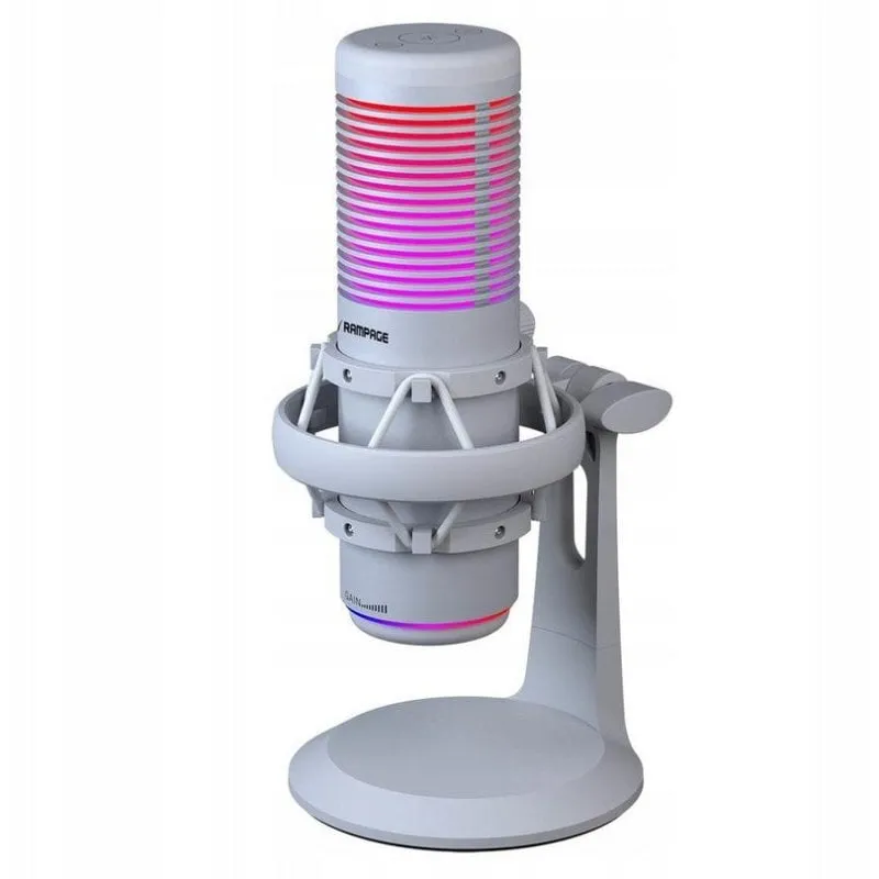 Microfono Rampage Bemol USB-C cardioide e omnidirezionale RGB con supporto - immagine 1