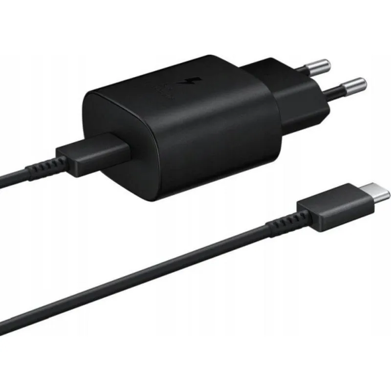 Caricatore Samsung Super Fast Charging 25W USB-C nero con cavo 1 m - immagine 1