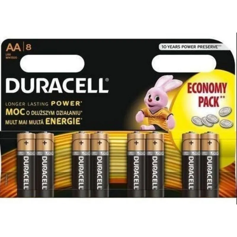 Batteria Duracell Basic AA 1500mAh confezione da 8 alcaline - immagine 1