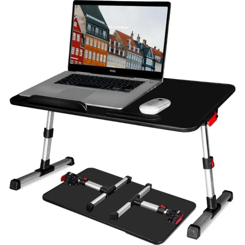 Mesa Gaming Mozos 17" MDF Regolabile Pieghevole Antiscivolo Nera - immagine 1