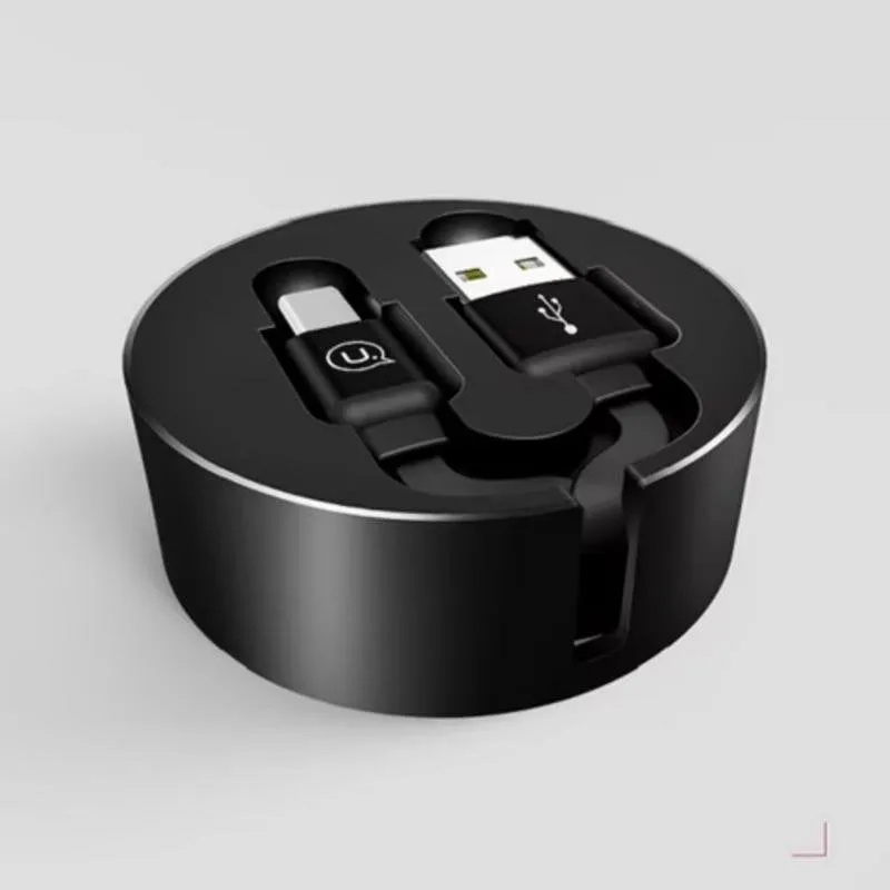 Cavo USB Usams U-Bin USB-A a USB-C 1 m Retrattile Nero - immagine 1