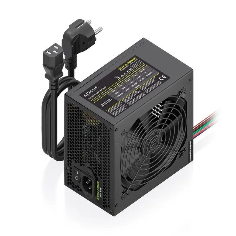 Fuente de Alimentación AISENS ASPC-500ATX-PSEBK 500W Certificazione CE RoHS con pulsante - immagine 1