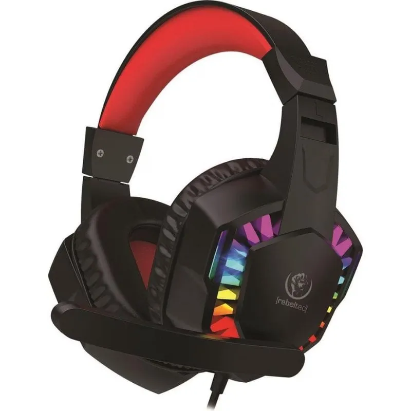 Cuffie Rebeltec Shark con cavo jack 3,5 mm Over Ear, microfono e RGB nero - immagine 1