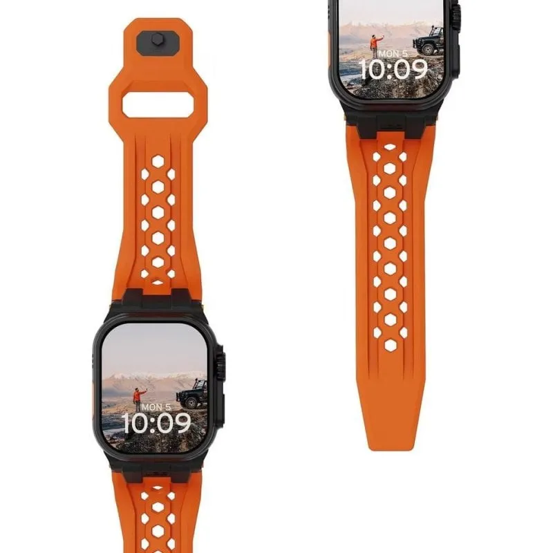 Cinturino UAG Monarch FKM per Apple Watch Ultra/Ultra 2/Ultra 3 Arancione Nero - immagine 1