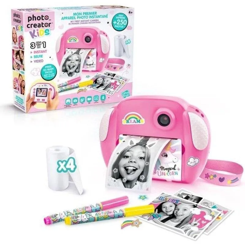 Fotocamera Istantanea Canal Toys Kids CLK 013 Flash Bianco e Nero Rosa - immagine 1
