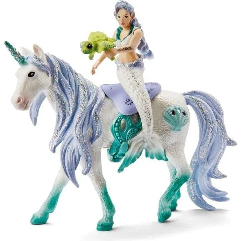 Figura Schleich Bayala 42509 Sirena su Unicorno Marino Perlato - immagine 1