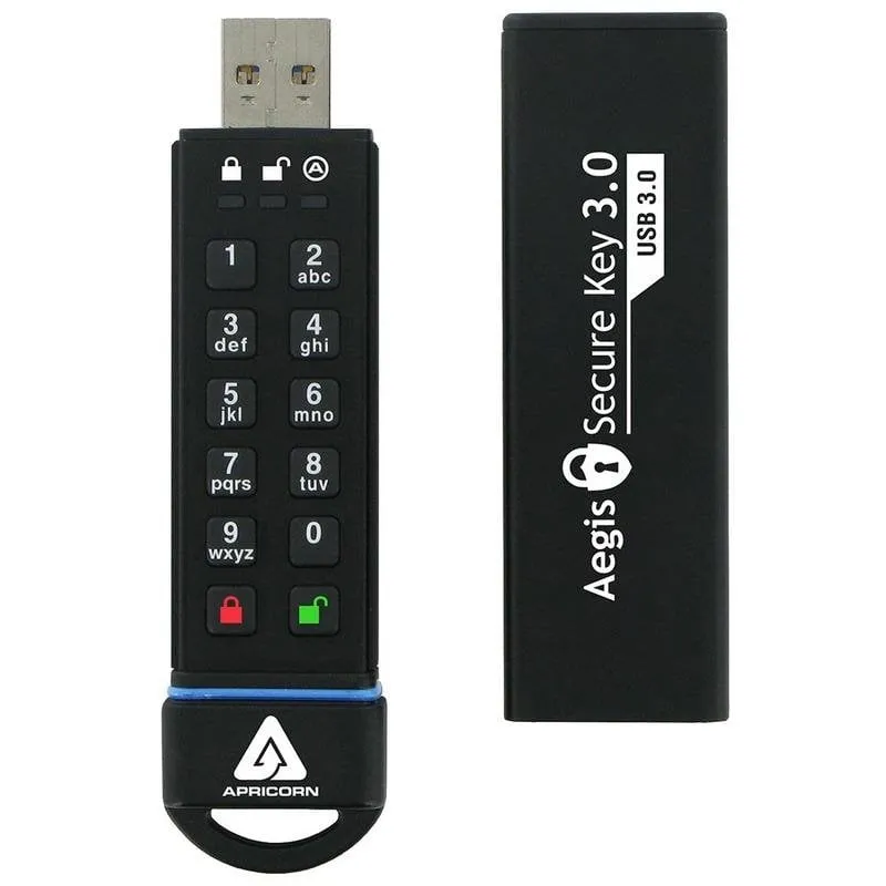 Unità flash USB Apricorn Aegis Secure Key 3.0 120GB Crittografia AES 256-bit - immagine 1