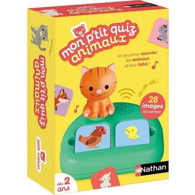 Gioco Educativo Mon P'tit Quiz Animale Nathan - Associazione Visiva e Sonora Dai 2 Anni - immagine 1