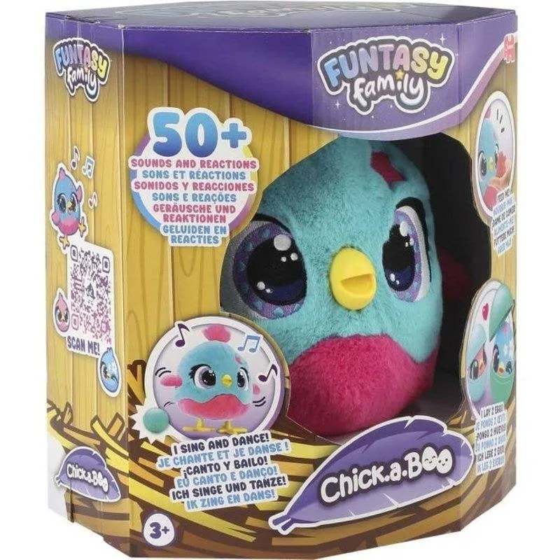 Peluche Interattivo Jumbo Funtasy Family Chick-a-boo +50 Suoni, Danza e Fa le Uova - immagine 1