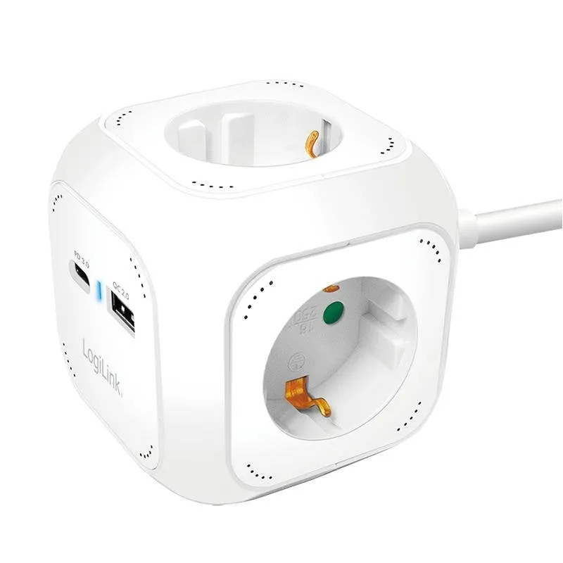 Multipresa LogiLink LPS283U 4 prese USB-A QC USB-C PD ricarica rapida - immagine 1