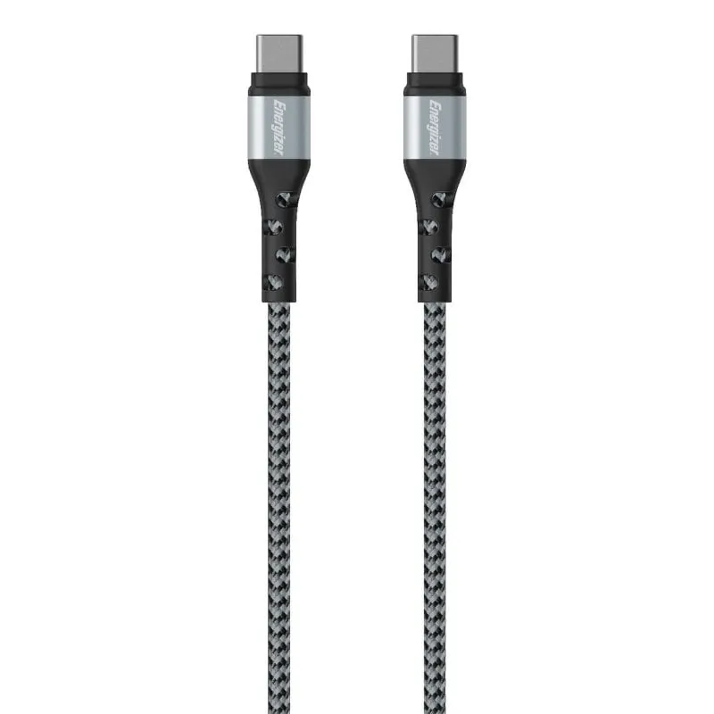 Cavo USB-C GÉNÉRIQUE C521CKSL 2 m nylon tessuto nero/argento - immagine 1