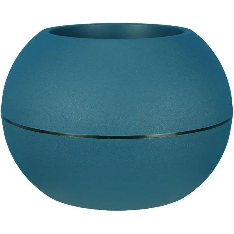 Vaso rotondo Riviera Granit Boule blu 50 cm 18 L doppia parete effetto granito - immagine 1