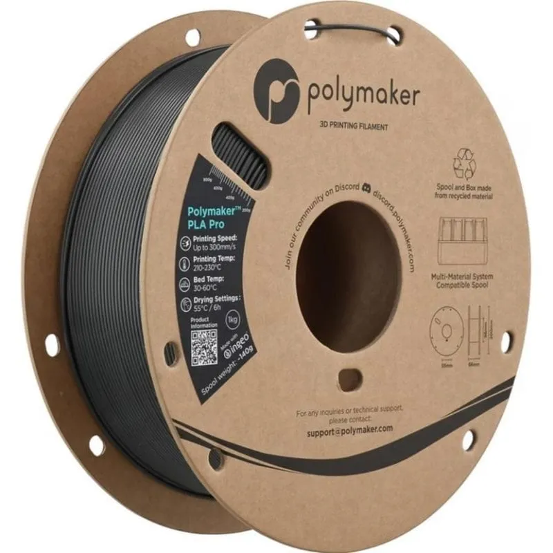 Filamento PLA Polymaker PA13016 Dark Grey 1,75 mm Basso CO₂ - immagine 1
