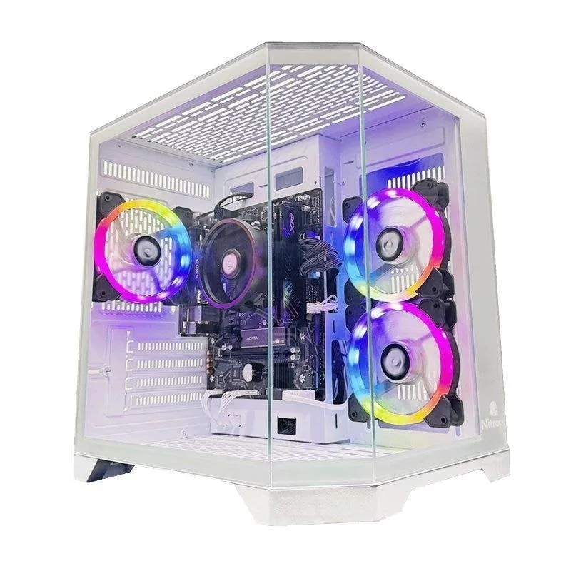 PC fisso Nitropc Avanzato AMD Ryzen 3 3200G 8GB 480GB SSD Radeon RX Vega 7 Windows 11 Bianco - immagine 1