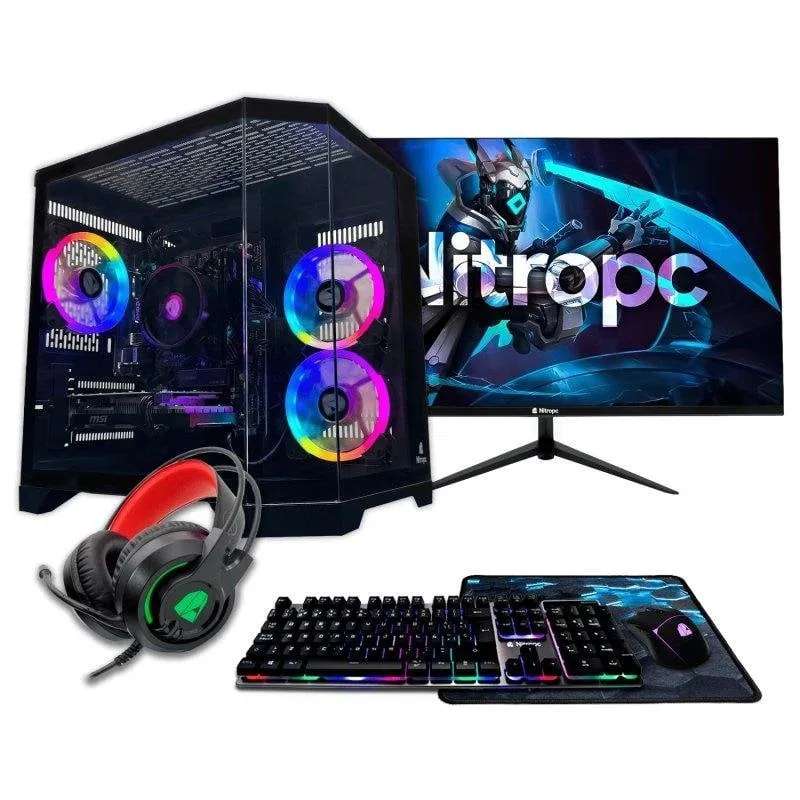 PC fisso Nitropc Pack Avanzato AMD Ryzen 7 5700X 32GB 1TB SSD RTX 5060 Windows 11 24" - immagine 1