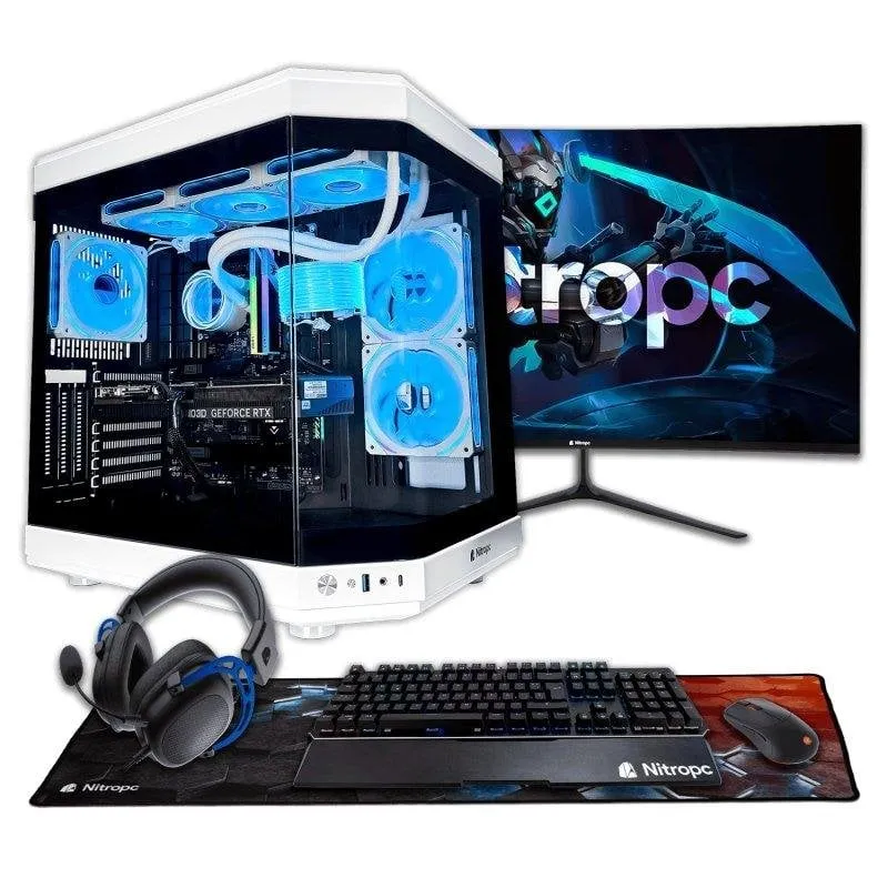 PC fisso Nitropc Pack Boost Intel Core i7-12700K 32GB 2TB SSD RTX 5060 Ti Windows 11 Bianco - immagine 1