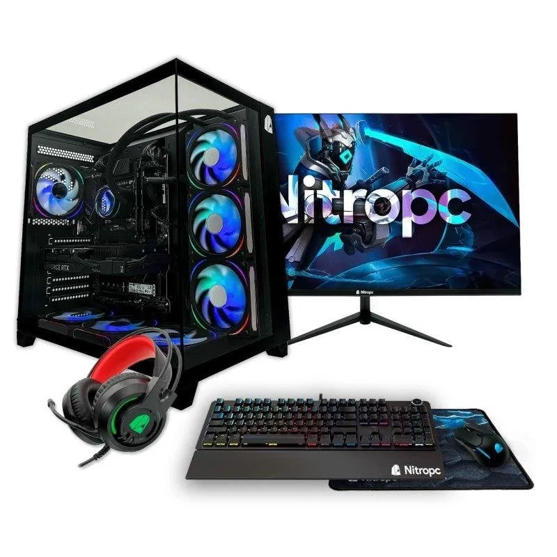 PC fisso Nitropc Pack Extremo Intel Core i5-14400F 32GB 1TB SSD RTX 5060 Windows 11 24" - immagine 1