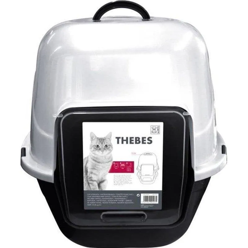 Cassetta igienica per gatti MPETS Thebes XXL 62x53x58 cm nero e bianco - immagine 1