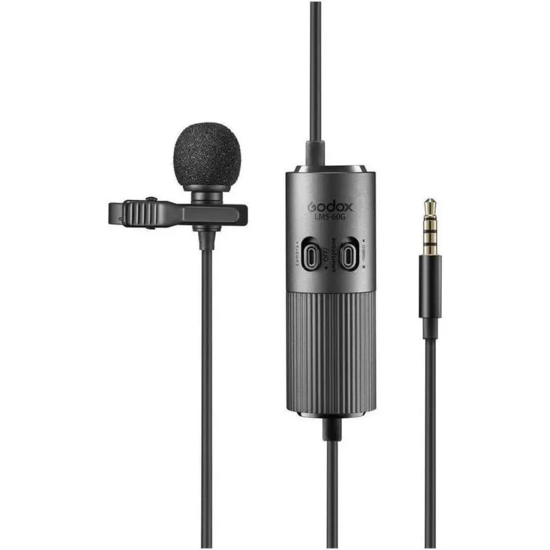 Microfono Godox LMS-60G omnidirezionale con guadagno regolabile e cavo lungo - immagine 1