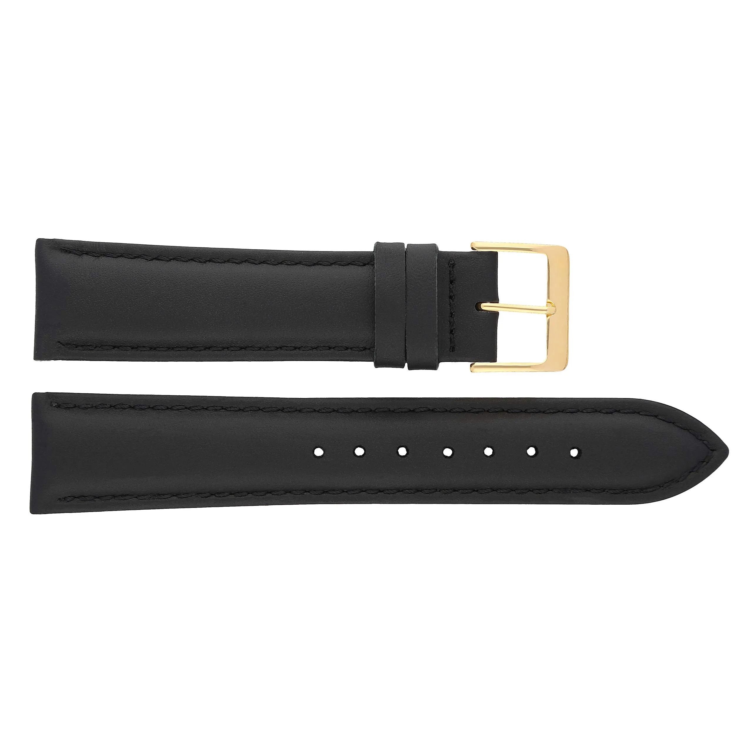MARCHEL Cinturino in Pelle Liscia LLB, Cinturino in Pelle Bovina, Nero, 19 mm, Classico - immagine 4
